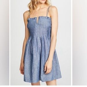 Madewell Denim Pintuck
Cami Square Neck Mini Dress Blue Size 8